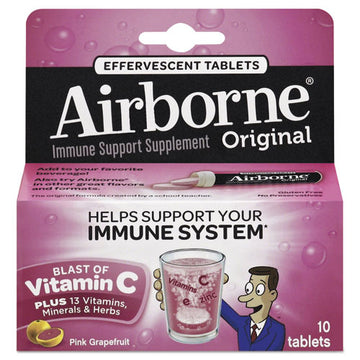 Airborne® Immune Support Effervescent Tablet, Pink Grapefruit, 10 Count freeshipping - TVN Wholesale